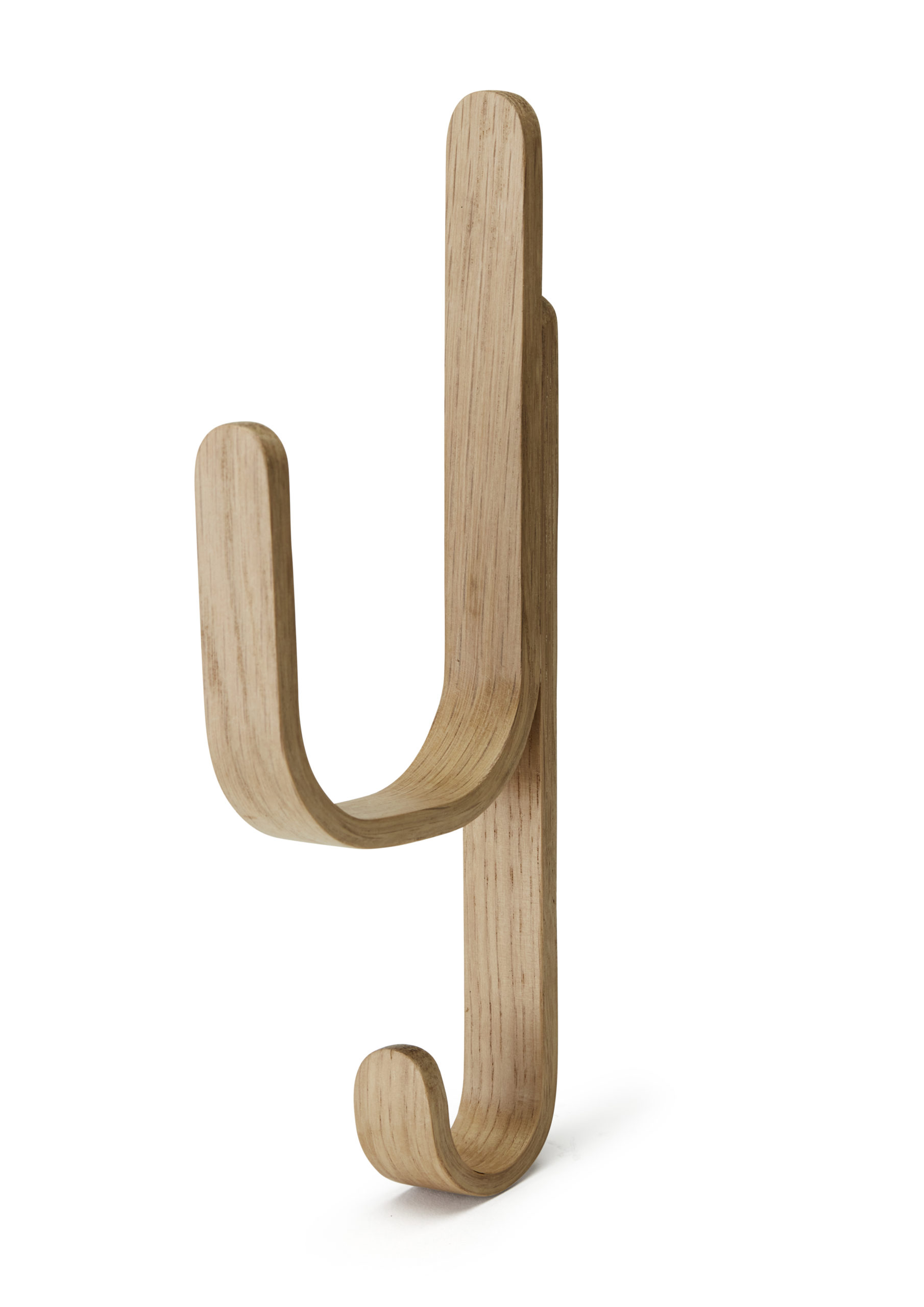 Coat Rack BO with 5 hooks, Wall Mounted, oiled oak, silver hooks - Woodek  Design